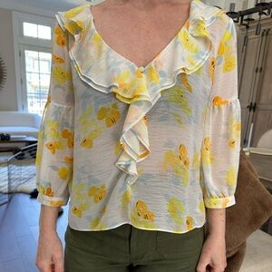 Anthropologie Floral Blouse